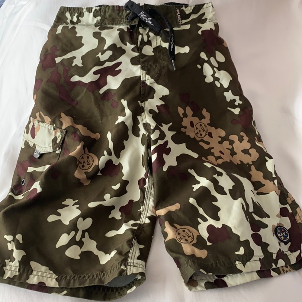 Size 12 camo board/ swim trunks